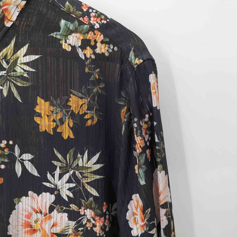 ザラ ZARA RELAXED FIT 花柄 レースシャツ メンズ JPN:S
